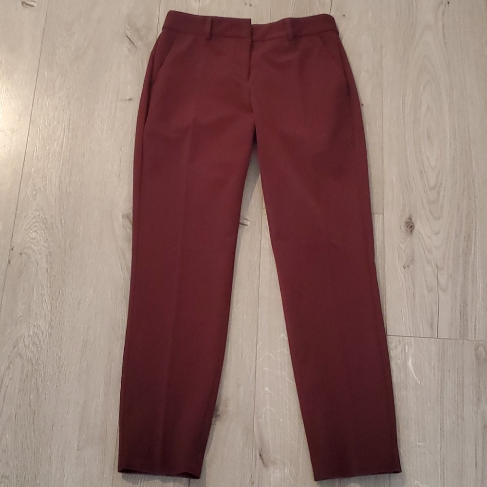 Burgundy Ankle Pants- Columnist Mid Rise